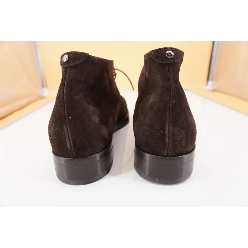 Canali Dark Brown Suede Chukka Hiking Boots Size 12 Lace Up $645 New Ankle